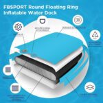 Inflatable Dock Floating Platform,8ft Inflatable Water Hammock Floating Deck for Lake W/Cupholder,Round Floating Ring Float Ring,Pool Float Raft Lounger Island Platform Pad