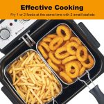 Electric Deep Fryer with Basket for Home Use,Lid with Viewing Window and Odorless Filter,Adjustable Temperature,5.3 Quart,Stainless Steel