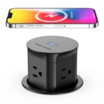 Jgstkcity Pop Up Outlet with 15W Wireless Charger,4 Outlets 15A,Splash Resistant