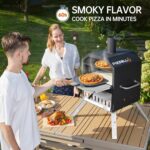 PIZZELLO Large Wood Fired 2-Layer Pizza Ovens with Pizza Stone,Pizza Peel,Grill Grate