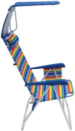 Beach HiBoy 17 Extended Seat Height Folding Beach Chair with Sun Shade Canopy Cover