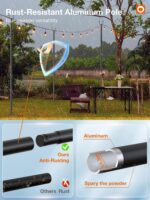 Addlon 4 Pack String Light Poles Pro,Aluminum Waterproof Harder 9FT Light Poles
