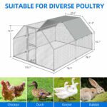 Dextrus Chicken Run Coop 13.1 x 9.8 x 6.4 ft Large Metal Chicken Coop Spire Shaped,Walk-in Hen Cage,Outdoor Poultry Cage with Waterproof Cover and Wire Mesh for Backyard,Yard Outdoor