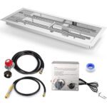 GRISUN Drop-in Fire Pit Kit 30 x 10 Inch,H-Shape Burner with Pan