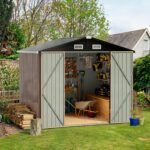Aoxun 6.4x4 FT Outdoor Storage Shed for Tool,Garden