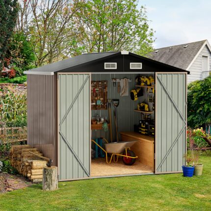 Aoxun 6.4x4 FT Outdoor Storage Shed for Tool,Garden