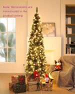 AORESAC 6.5ft Pre-Lit Pencil Christmas Tree for Home,Office,Party Decoration