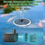 4W Solar Powered Bird Bath Fountains with 8 Nozzles