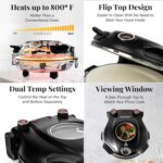 PIEZANO Crispy Crust Pizza Oven by Granitestone ??Electric Pizza Oven Indoor Portable 12 Inch Indoor Pizza Oven Countertop Pizza Maker Heats up to 800?F for Stone Baked Pizza at Home As Seen on TV