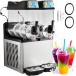 Slushy Machine 15L x 3 Tank 110V Margarita Maker Frozen Drink Machine Commercial Smoothie Maker Slushy Making Machine Suitable for Commercial Use