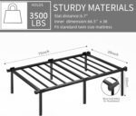 HAAGEEP Tall Platform Bed Frame Twin Size Metal Bedframe No Box Spring Needed