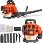 ZTGD Backpack Gas Powered Leaf Blower Gasoline Backpack Grass Blower with Air-Cooled