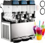 Slushy Machine 15L x 3 Tank 110V Margarita Maker Frozen Drink Machine Commercial Smoothie Maker Slushy Making Machine Suitable for Commercial Use