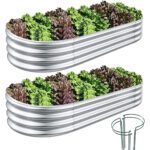 COATTOA Galvanized Raised Garden Bed,Raised Garden Boxes,2 Pcs