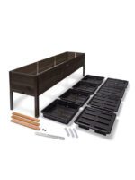 EcoStained Self-Watering Raised Planter Box with Aluminum Legs,Cedar/Cypress,96 x24 x29