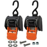 CargoBuckle Bolt On Retractable Ratchet Straps Heavy Duty,3,500 lbs Break Strength