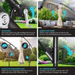 KESSER? Aluminium Cantilever Parasol + Cover Diameter 350 cm and Crank Device Crank Umbrella with Stand UV Protection Aluminium Water-Repellent Canopy 360?? Function Garden Umbrella Market Umbrella