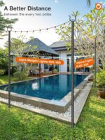 Addlon 4 Pack String Light Poles Pro,Aluminum Waterproof Harder 9FT Light Poles