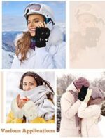 2 Pairs Winter Women Gloves Thick Warm Soft Plush