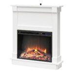 Ameriwood Home Ellsworth Fireplace with Mantel,White - Cozy Electric Heater