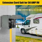 LAZMUMI 50 Amp 50FT Generator Power Cord and Power Inlet Box Waterproof Combo Kit