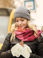 2 Pairs Winter Women Gloves Thick Warm Soft Plush