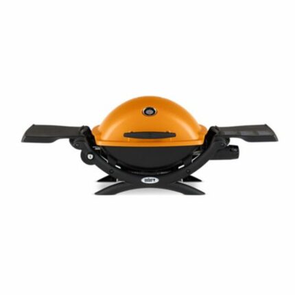 Weber Q 1200 Portable Liquid Propane Gas Grill, Orange, Compact Design with Electronic Ignition