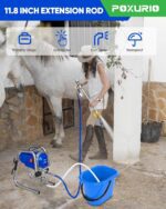 POXURIO 1200W Airless Paint Sprayer,3300PSI High Efficiency Electric Paint Sprayer