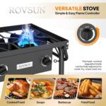 ROVSUN 3 Burner Gas Stove with 2 Side Shelves