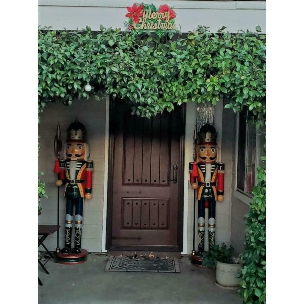 72 6 ft tall wooden nutcracker pair vintage good condition 72 6 ft tall wooden nutcracker pair vintage good condition