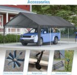 Thanaddo Heavy Duty Car Port with Roll-up Sidewall and Ventilated Windows