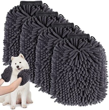 4pcs Microfiber Dog Towel Dogs Grooming Mitt