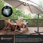 KESSER? Aluminium Cantilever Parasol + Cover Diameter 350 cm and Crank Device Crank Umbrella with Stand UV Protection Aluminium Water-Repellent Canopy 360?? Function Garden Umbrella Market Umbrella