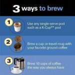 Hamilton Beach FlexBrew Thermal Coffee Maker,Single Serve & Full Pot,Compatible with K-Cup Pods or Grounds,Programmable,Black and Stainless (49966)