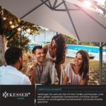 KESSER? Aluminium Cantilever Parasol + Cover Diameter 350 cm and Crank Device Crank Umbrella with Stand UV Protection Aluminium Water-Repellent Canopy 360?? Function Garden Umbrella Market Umbrella