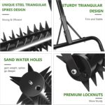 Seeutek 18 Inch Rolling Lawn Aerator 46in Handle,Manual Aerator Lawn Tool