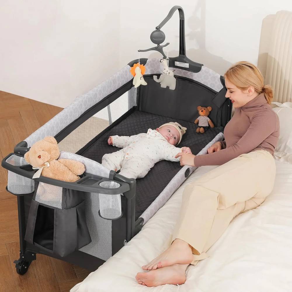 ELEMARA 4 in 1 Wide Baby Bassinet Bedside with Diaper Changer ELEMARA 4 in 1 Wide Baby Bassinet Bedside with Diaper Changer