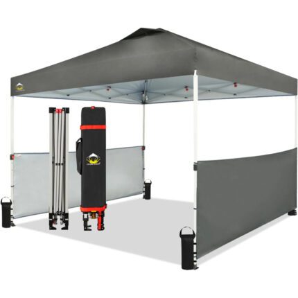 CROWN SHADES 10x10 Pop up Canopy Tent Instant Canopy with 150D Silver Coated