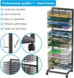 WISIMMALL Art Drying Rack,Paint Drying Rack with 27 Removable Shelves,Lockable Wheels