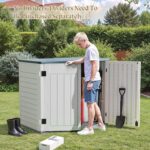 Greesum Outdoor Horizontal Resin Storage Sheds Weather Resistant Resin Tool Shed