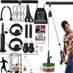 Cable Pulley System Gym Upgraded Home Strength Training Equipment Workout Accessories LAT Pull Down Fitness for Triceps Pull Down Biceps Curl Back Forearm Shoulder