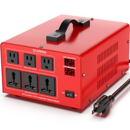 6000 Watt Voltage Converter Transformer Heavy Duty Step Up/Down Power Converter 220V to 110V,110V to 220V with 3 US Outlets,3 Universal Outlets,LCD Display,Circuit Breaker Protection