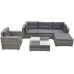 5 Seater Rattan Garden Lounge Set With Cushions