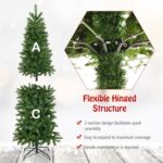 GOFLAME 5ft Pre-lit Pencil Christmas Tree,Artificial Christmas Tree with 180 LED Lights