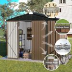 UDPATIO Outside Lockable Metal Garden Shed Steel Anti-Corrosion Outdoor Storage House