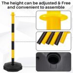 Konohan Traffic Delineator Post Cone,with 6.6 ft Link Chain and S Hooks