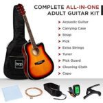 Best Choice Products 41in Full Size Beginner All Wood Cutaway Acoustic Guitar Starter Set with Case,Strap,Capo,Strings,Picks,Tuner ?C Sunburst