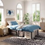 HAAGEEP Tall Platform Bed Frame Twin Size Metal Bedframe No Box Spring Needed