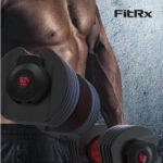 FitRx Smart Bell,Quick Select Adjustable Dumbbell,5-52.5 Lbs