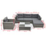 5 Seater Rattan Garden Lounge Set With Cushions